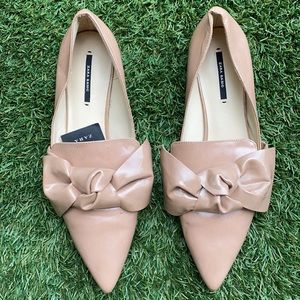 NWT Zara Nude Bow Flats